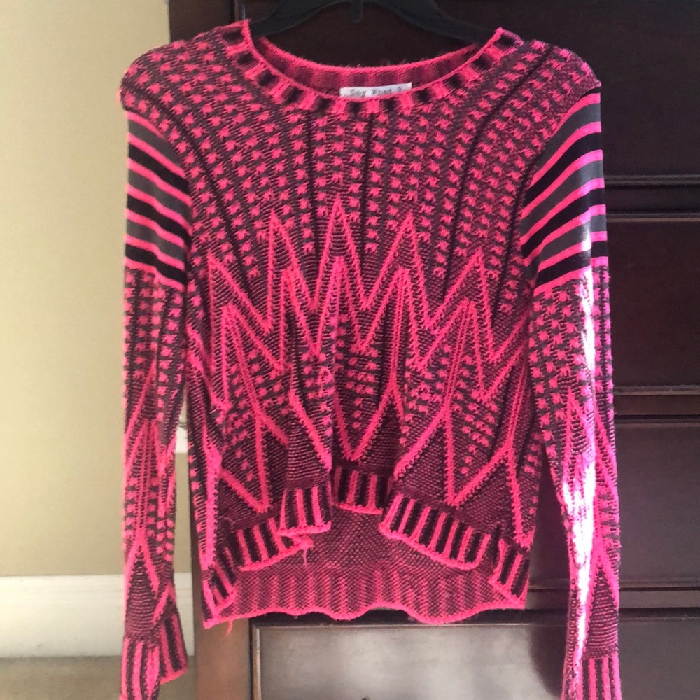 Hot Pink Knot Sweater